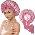 CHLINS Double Layer Satin Bonnet for Sleeping, Hair Bonnet for Curly Hair by CHLINS