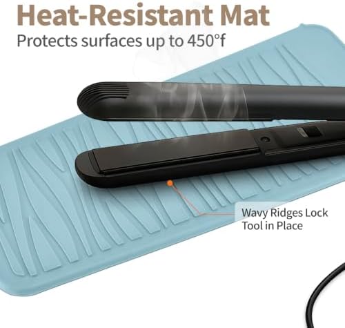 Silicone Heat Resistant Mat Pouch for Hair Styling Tools, 1 Pack, Grey, Silicone, Flat, Dry Hair, 11 x 5.3 inches, 55 grams, 480 degrees Fahrenheit, Includes Silicone Heater Surface - Image 5