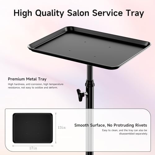 Salon Tray Cart Rolling Tray Trolley,Tattoo Dental Tray,Height Adjustable - Image 3