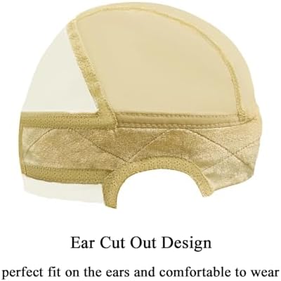 Lace Wig Grip Cap for Women - 11x5 Transparent Lace Wig Caps with Adjustable Grip Band for Lace Front, Non Slip Cap for Glueless Wig Keeping Wigs In Place, Beige - Image 3