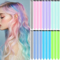 Colored Hair Extensions Clip In Synthetic Rainbow Hairpieces 20 PCS by LADYAMZ