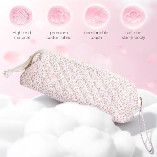 Quilted Hair Tool Travel Bag, Shark Flex Style Travel Case For Dyson Hair Dryer Airwrap Bag, Curling Iron Bags Quilted For Shark Dyson Revlon Organizer Accessories - Pink Floral - Image 4