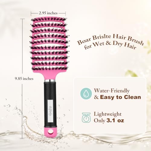 Boar Bristle Hair Brush, Detangler for Women Men, Wet & Dry Hair - Image 7
