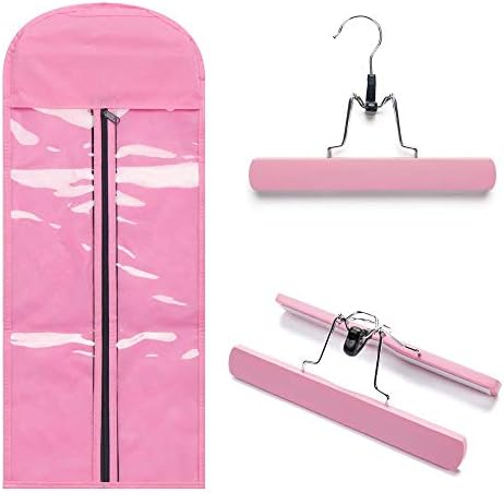 Hairro Portable Hair Extensions Carrier Non-woven Dust-proof Storage Case with Wooden Hanger for Human Hair Extensions, 26 Inch Creamy Pink by Hairro