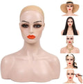 Realistic Female Mannequin Head with Shoulders – Lifelike Cosmetology Manikin Display Bust for Wigs, Jewelry, Necklaces, Hats, Sunglasses, Scarves & Makeup Practice. (Beige Red Lip) by Unknown