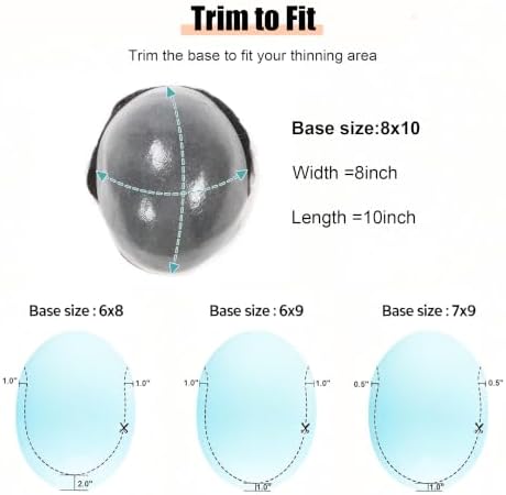 Toupee for Men Human Hair Thin Skin PU Mens Hair System Undetectable Invisable Hairline Mans Hair Prosthesis #1B10 10% Ash Grey Mens HairPiece Natural Hair Patch for Thinning 8x10 - Image 6