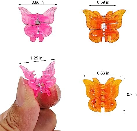 50 Pieces Assorted Color Butterfly Hair Clips, Beautiful Mini Butterfly Hair Clips Hair Accessories for Women and Girls (50 Pack Jelly color) - Image 2