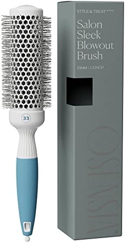 Professional Round Brush for Blow Drying - Small Ceramic Ionic Thermal Barrel Brush for Sleek, Precise Heat Styling and Salon Blowout - Lightweight Round Hair Brush (Barrel 1.3 inch, Bristle 2 Inch) by Osensia