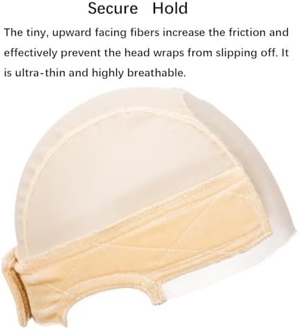 Lace Wig Caps for Women Non-Slip Wig Caps with Grip Band for Keeping Wigs in Place 5x4 Glueless Wig Grip Cap with Transparent Lace Caps Adjustable Elastic Headband (Beige) - Image 4