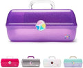 Caboodles On-The-Go Girl Makeup Box, Purple Sparkle, Hard Plastic Makeup Organizer Box, Built-In Mirror, Secure Latch for Safe Travel, Spacious Storage for Large Items by Caboodles