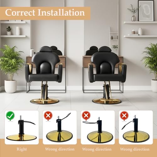Black Salon Chair for Hair Stylist, Professional Barber Chairs Barbershop Hair Stylist Chair with Heavy Duty Hydraulic Pump, 360° Braiding Styling Hairdresser Chairs for Spa Home Euipment, Cold Black - Image 4