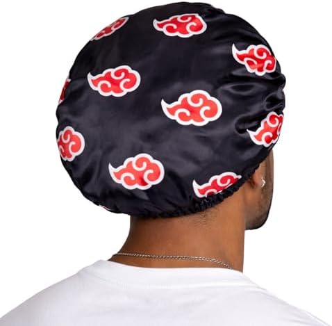 Silky Design Anime Bonnet with Elastic Soft Band Adjustable for Men, Comfortable Satin Fabric, Rec Cloud Men - Image 2