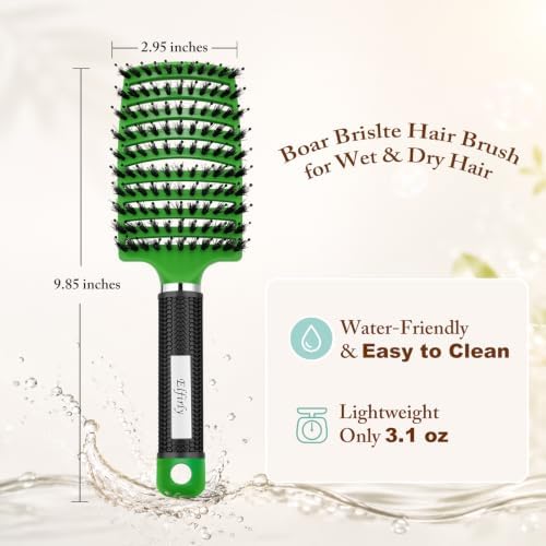 Boar Bristle Hair Brush, Detangler for Women Men, Wet & Dry Hair - Image 7