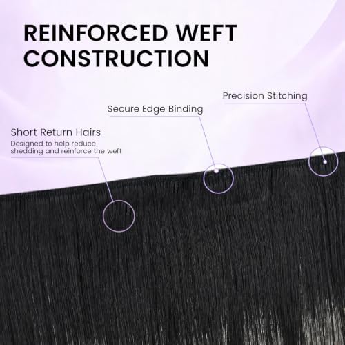 LaaVoo Clip in Hair Extensions Ombre Black to Silver, 5pcs 80g - Image 4
