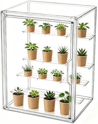 Mini Greenhouse Indoor, Clear Small Green House with Magnetic Door, Stackable Succulent Seed Starting Kit Children Nature Observation Station by Unknown