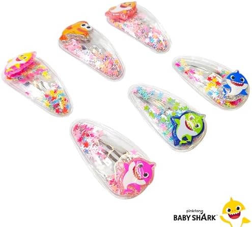 Baby Shark Hair Accessories For Girls, 6pc Cute Hair Clips with Favorite Babyshark Character Charms, Magical Confetti Slaps for Kids, Toddler, Ages 3+ - Image 6