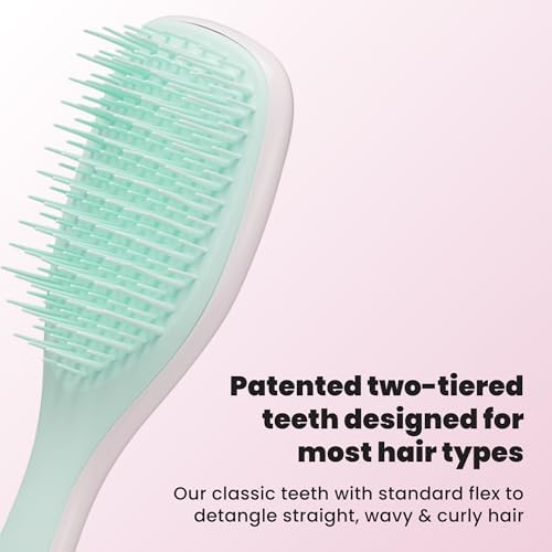 Tangle Teezer Ultimate Detangler Mini Hair Brush, Pink & Mint - Image 2
