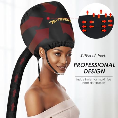TEPENAR Bonnet Hair Dryer Attachment, Large - Black, Upgraded Soft Adjustable for Hand Held Hair Dryer, Fast Drying, Ideal for Natural Curly Textured Hair Care and Speeds Up Drying Time at Home - Image 4