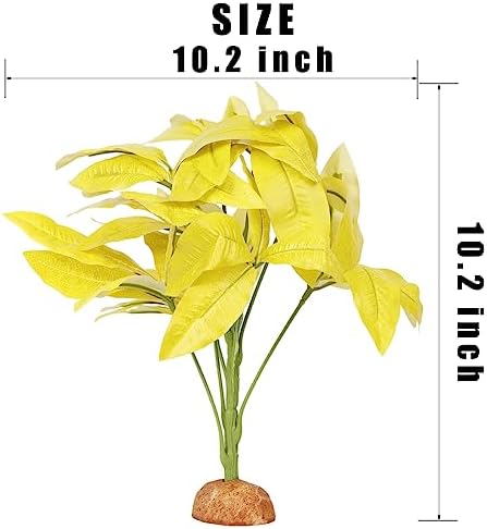 Fake Yellow Money Tree Reptile Plants Ball Python Terrarium Décor - Image 2