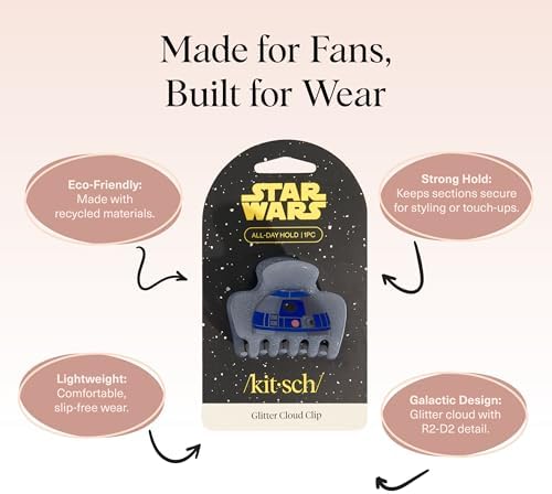 Kitsch x Star Wars Medium Hair Clip for Women - R2-D2, 1pc - Image 4