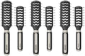 Conair Salon Results 6-Piece Hairbrush Set - Travel Hair Brush - Hairbrushes for All Hair Types - curly hair brush - hairbrush - detangler brush - 3 Travel size + 3 Full-size Brushes, Black by conair