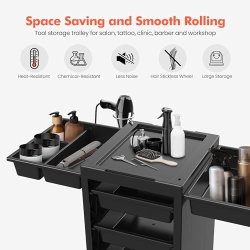 TASALON New Salon Trolley Cart with Wheels for Extra Storage - Image 2