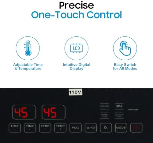 Hooded Hair Steamer, Professional Nano Standing Steamer for Hair Scalp Treatment Dye Perm, with Wheels (Black) - Image 3