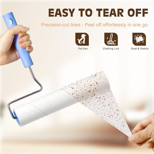 BEAH Large Lint Roller for Pet Hair Extra Sticky,9.45''Pet Hair Removal Tool Roller for Pet Dog Cat Hair (5 Long Rolls) - Image 5