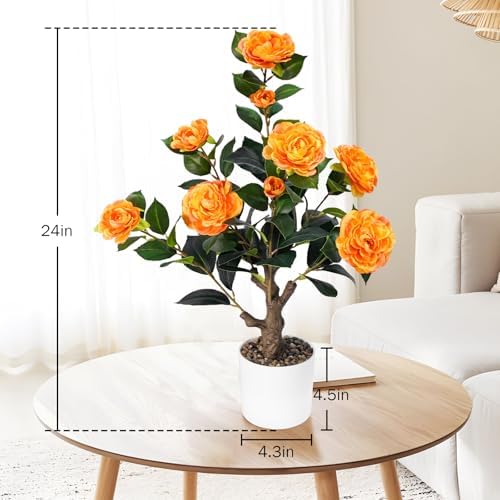 Caxchiling Artificial Camellia Tree 2FT, Faux Potted Tree Indoor - Image 6