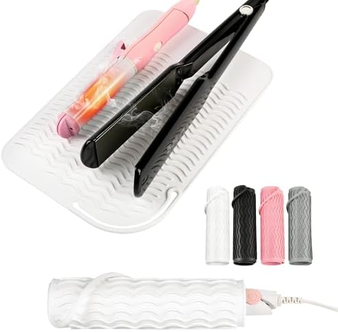 Silicone Heat Resistant Mat for Hair Tools, 11" x 7.5", White by Nulubuu