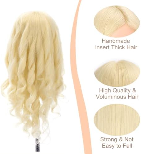 Opini Mannequin Head with 80% Real Human Hair Doll Head for Hairdresser - Image 6