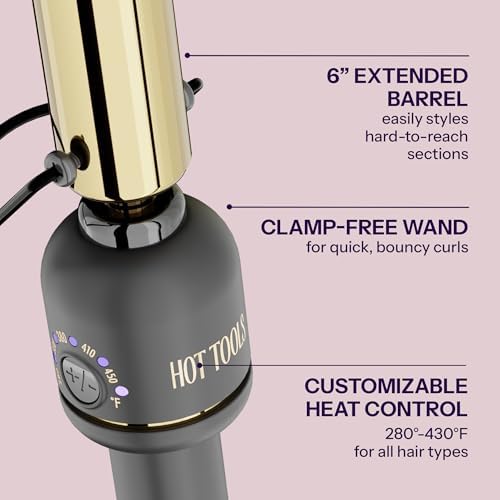 Hot Tools Extended Barrel 1" Curling Wand for Defined Waves - Image 4