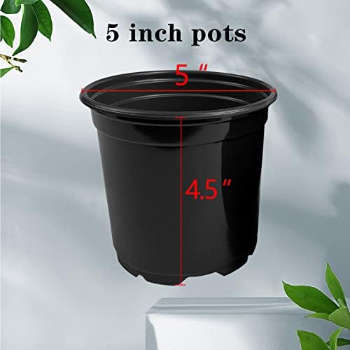 RAOOKIF 100 Pack Nursery Pots, 4 5 6 Inch Nursery Pot for Plants, Plastic Plant Pots with Drainage Holes, Garden Flower Pots for Transplanting, Succulents, Cuttings, Seedlings(5inch,100pcs) - Image 3