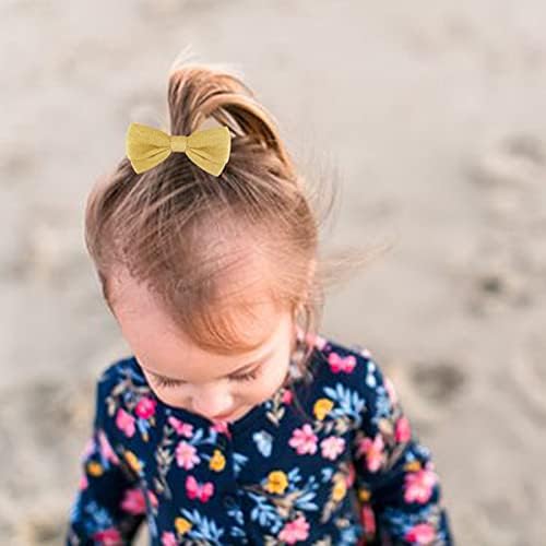 BQUBO Baby Girl Headbands with Bows Nylon Hairbands Handmade Hair Accessories for Newborn Infant Toddlers 10 Pack - Image 7