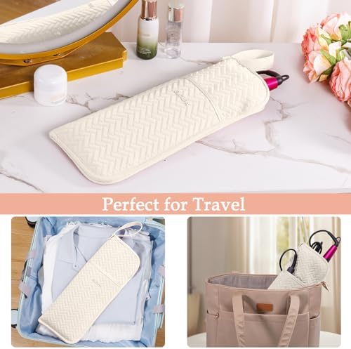 Hair Tools Travel Bag, Heat Resistant Curling Iron Holder & Flat Iron Case, Hot Tools Organizer Pouch for Hair Straightener, Hair Dryer, Crimper & Styling Accessories, Travel Makeup Bag - Image 6
