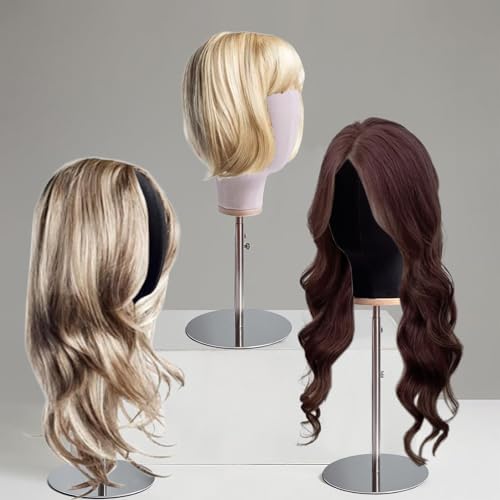 Premium Linen Mannequin Head, Gold Adjustable Wig & Hat Display Stand for Store, Hat Rack Holder, Durable Metal Base for Wigs, Fedoras, Bonnets, Decoration - Image 4