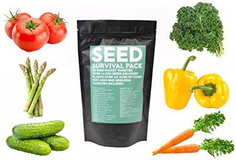 Shop Succulents | Emergency Survival Garden Kit | 14,000 Non GMO Heirloom Seeds with Long Shelf Life 38 Variety Pack of Edible Fruits and Vegetables, by ShopSucculents