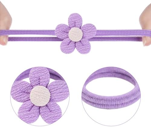 32 Pcs Toddler Hair Ties Hair Clips for Girls Baby Hair Bows Flower Hair Ties Elastics Baby Hair Ties Ponytail Colorful Bow Hair Clip Cute Flower Scrunchies Hair Accessories - Image 4