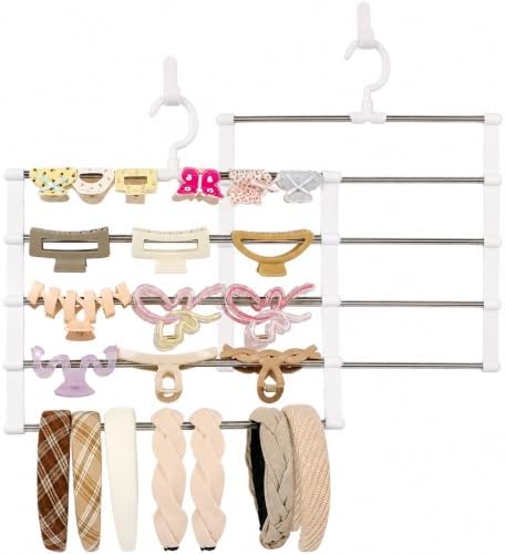 Qiannhee Stainless Steel 5-Tier Wall Hanging Claw Clip Organizer,2pcs by QIANNHEEHOME