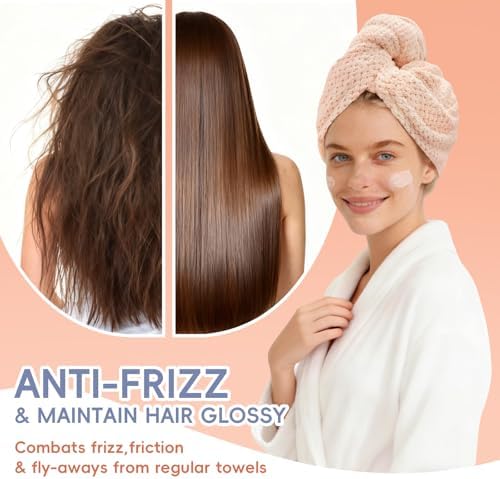 Large Microfiber Hair Towel for Women, Super Soft Absorbent Quick - Image 5