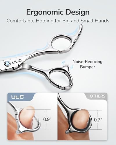 Hair Cutting Scissors, ULG Professional Hair Scissors 6.5” Shark Series Right-Hand Razor Edge Barber Shears Salon Hair Cutting Shears Made of Japanese Stainless Steel, Hand Sharpened Silver - Image 4