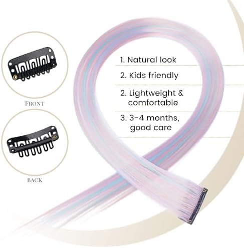10 Pcs Colored Clip in Hair Extensions 22 Inch Clip in Hair Extension - Image 4