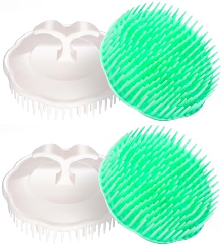 Hair Scalp Brush Dandruff Cleaning Shower Shampoo Scalp Head Massager 4 Pk by Aroveea