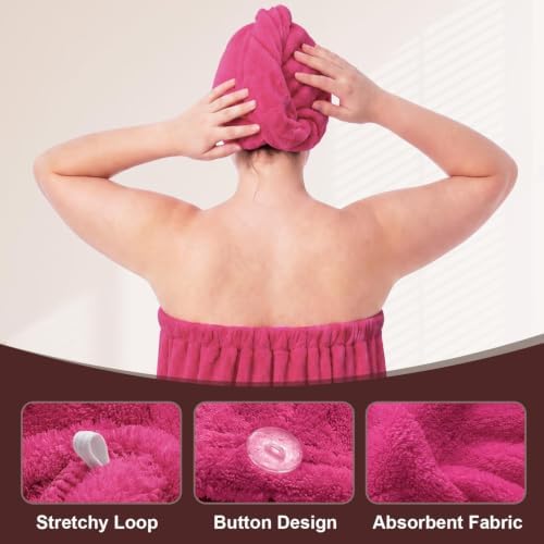 Oversized Bath Towel Wrap for Women with Plus Size Hair Dry Towel Set - Image 3
