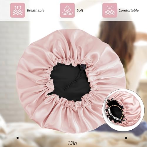 Edoneery Satin Bonnet for Sleeping Women, Double Layer Adjustable Sleep Cap - Image 6