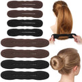 8 Pcs Hair Bun Maker Sponge Hair Buns Shaper Magic Snap Roll Sponge Curler Clips Foam Sponges Buns Hairs Styling Accessories Easy Bun Twister for Ballet French Twist Curly (Black and brown-8pcs) by Unknown