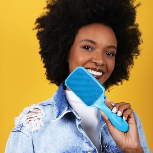 Marco Boni Free Flex Detangling Hair Brush, Flexible Hairbrush for Wet & Dry Hair, Pain-Free Detangler, Ergonomic Handle, All Hair Types, Paradise Blue - Image 6