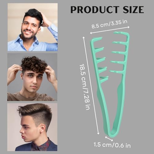 Textured Styling Comb for Men | Volumizing & Wide Tooth Comb | Fluffy Texture Styling Tool | Quad Miracle Comb for Hair Men (Blue, Large) - Image 2