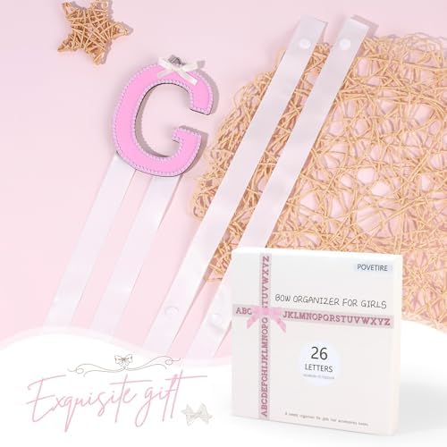POVETIRE Letter Bow Holder Hair Bow Organizer, Ribbon Hair Clips Storage Hair Bows Hanging Baby Headband Holder Hair Accessories Organizer Display Decors Baby Nursery Toddler Girls Room-G - Image 6
