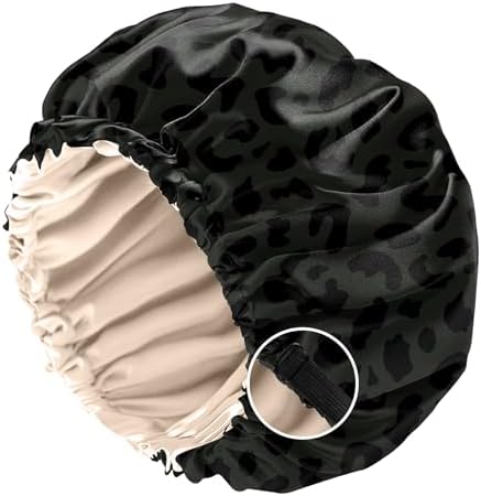 Satin Hair Bonnet Silk Bonnet for Sleeping Double Layer Elastic Adjustable Reusable Cute Aesthetic for Women Girls by BHAHB